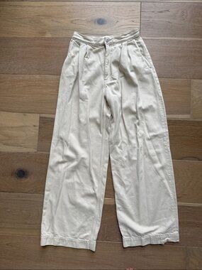 COS Wide-Leg Pleated Trousers in Light Beige, Size 6, Quiet Lux, GUC